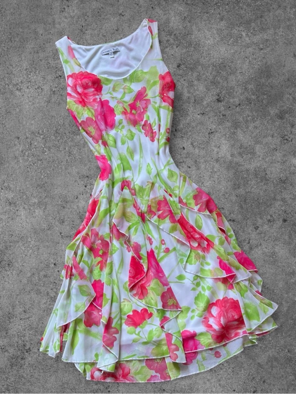 Y2K Pink Rose Ruffled Sun Dress